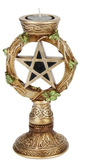Gold Pentagram Tealight Holder