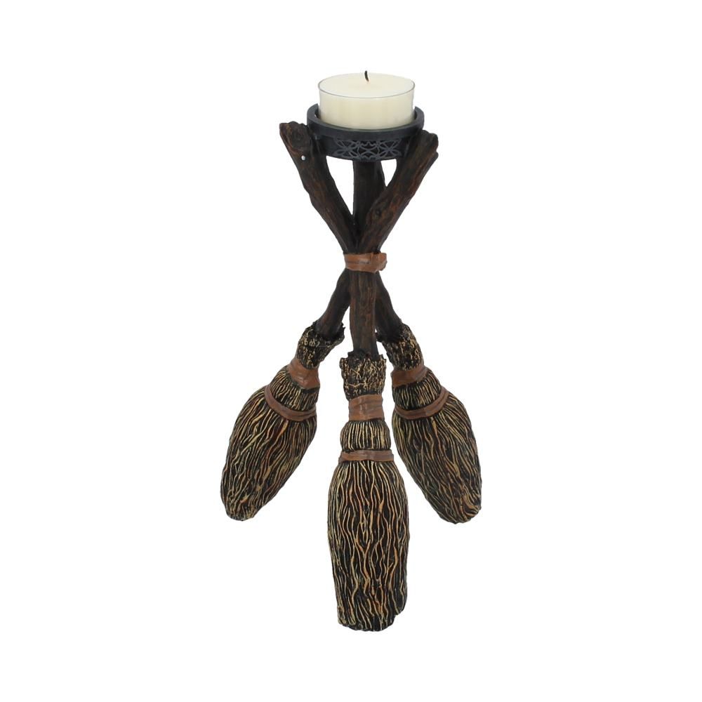 Triple Broomstick Witchcraft Tealight Holder