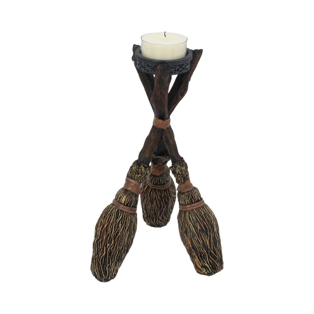 Triple Broomstick Witchcraft Tealight Holder