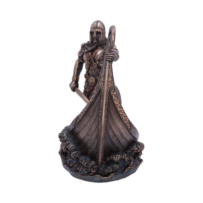 Bronzed Halvor Viking Longship Figurine