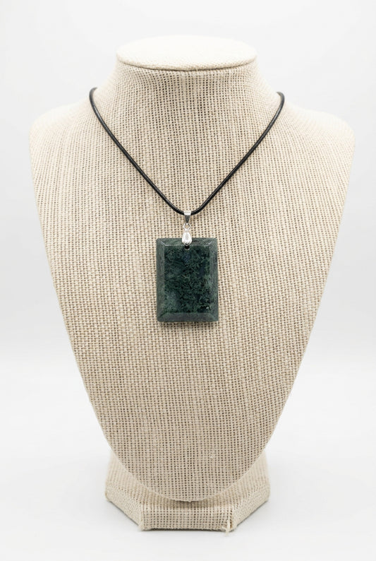 Moss Agate Square Pendant