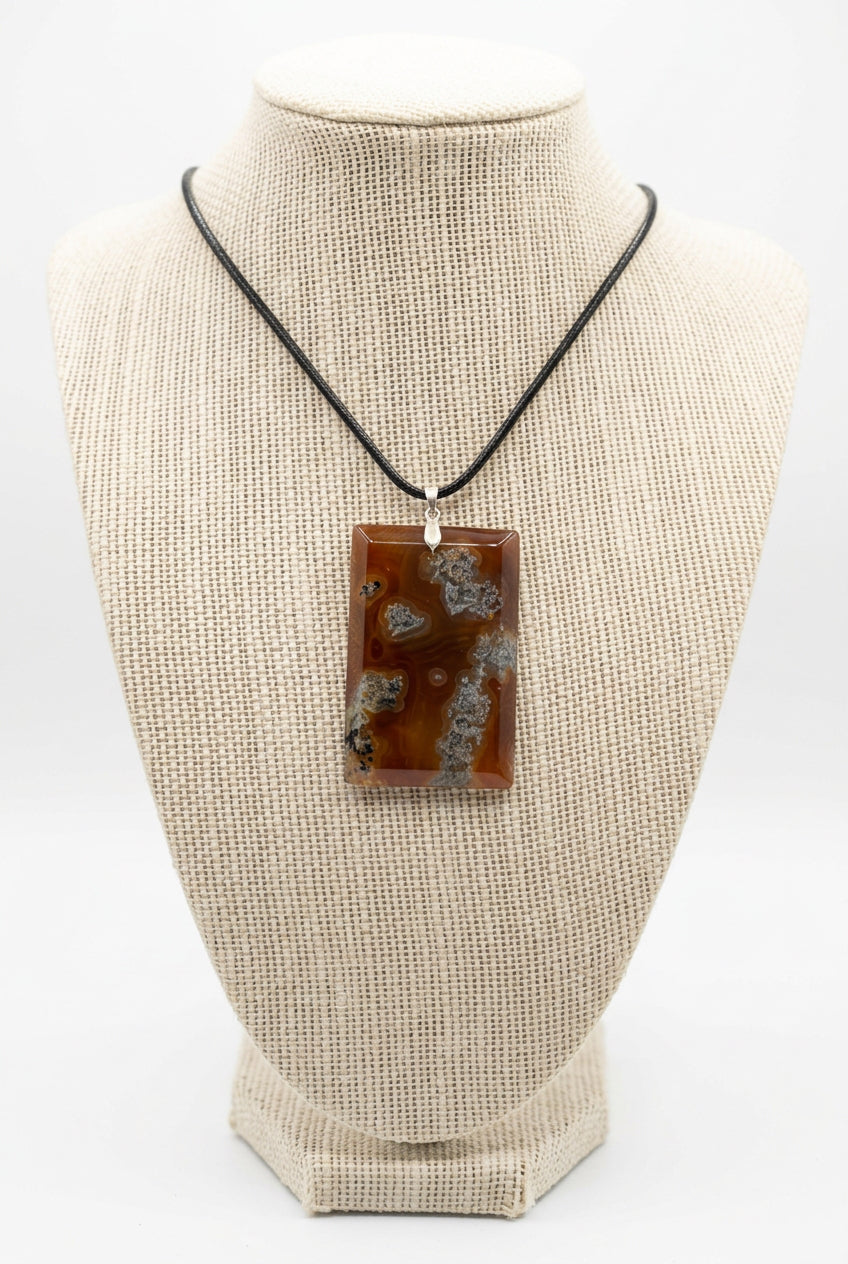 Moss Agate in Carnelian Pendant