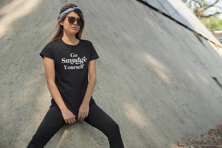 Go Smudge Yourself - Womens T Shirt Black Medium