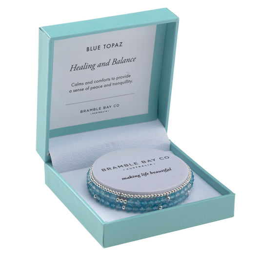Trio Bracelet Set - Blue Topaz / Healing & Balance