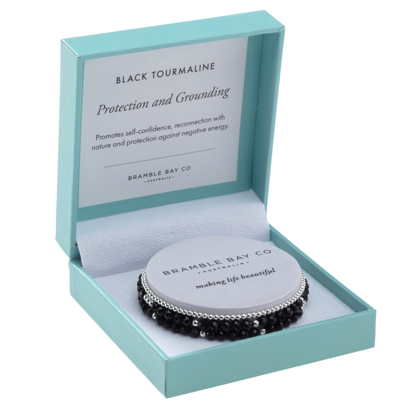 Trio Bracelet Set - Black Tourmaline / Protection & Grounding