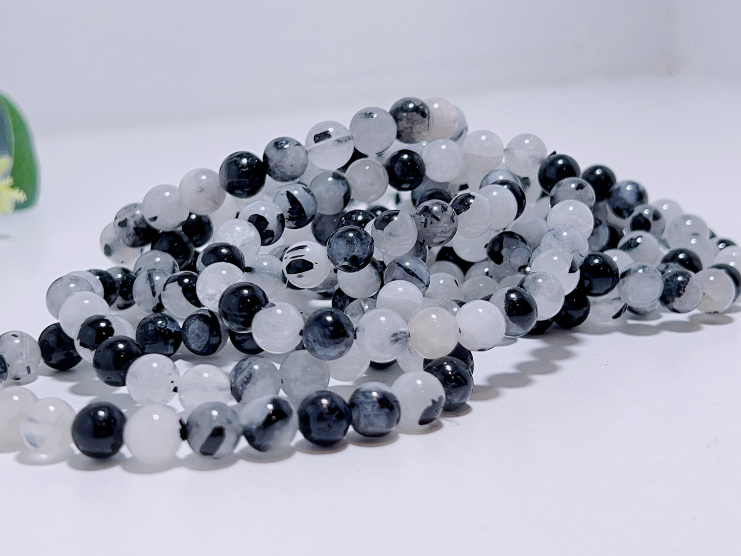 Clear Quartz with Tourmaline Bracelet