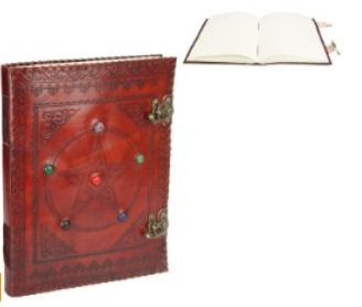 Pentagram Brown Leather Journal Book - 7 Chakra