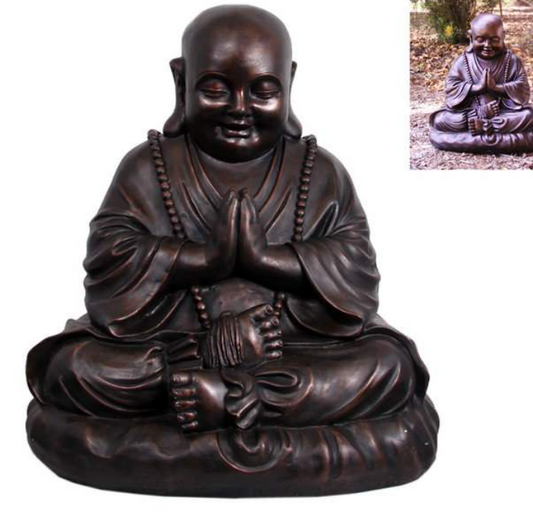 Bronze Happy Praying Buddha