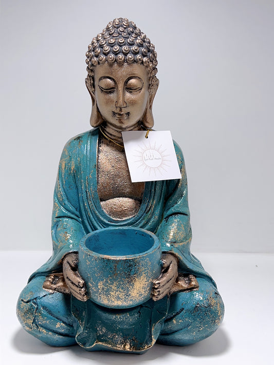 Blue and Gold Rulai Buddha Bowl