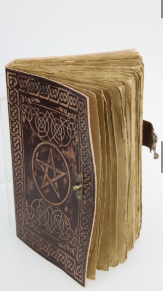 Antique Paper Leather Journal/Spell Book with Pentagram