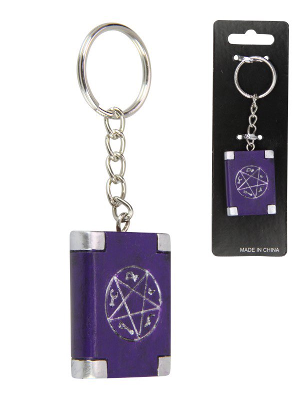 Pentagram Book Keyring Purple