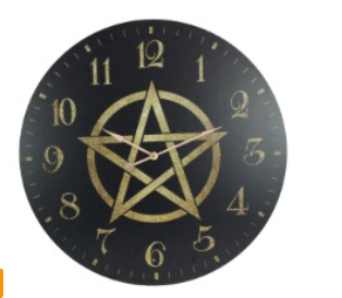 Black/Gold Pentagram Clock