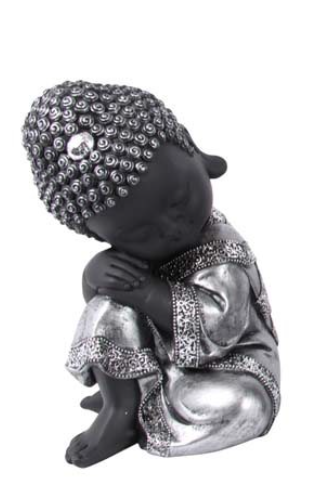 Silver Sitting Buddha - A