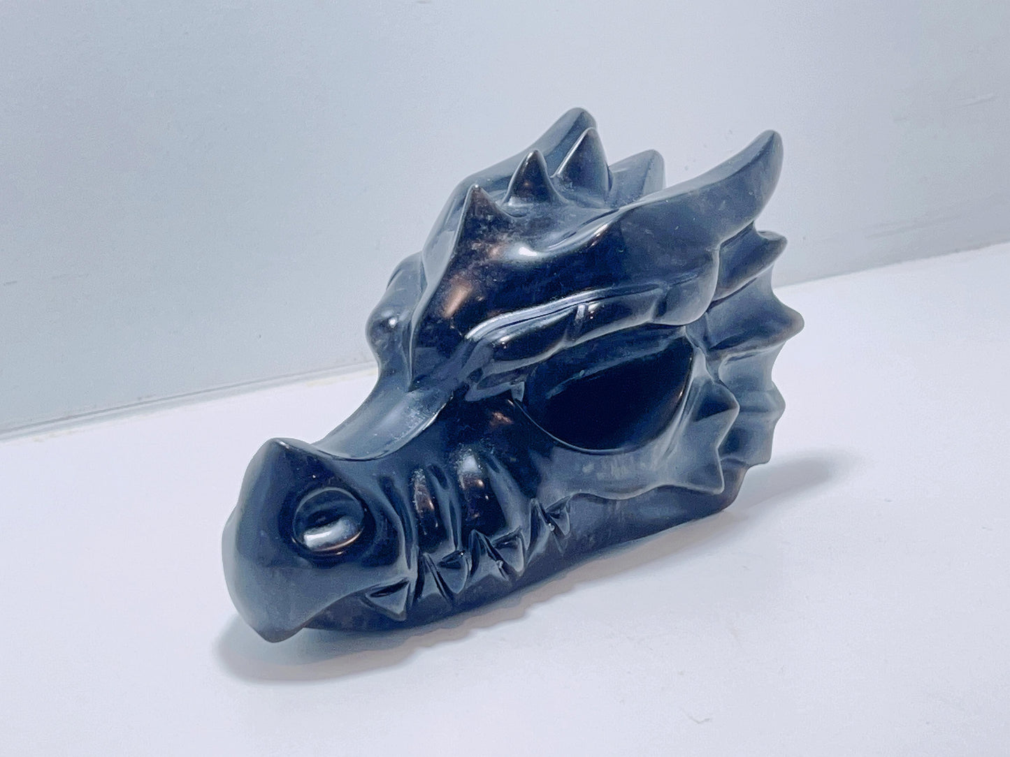 Silver Obsidian Dragon Head 753G