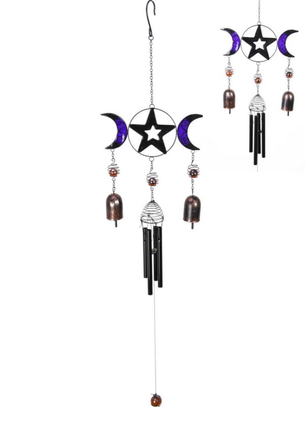 Triple Moon with Bells Wind Chime