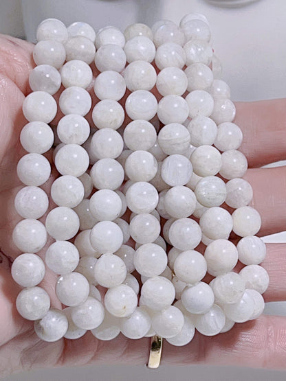 White Moonstone Bracelet 8mm