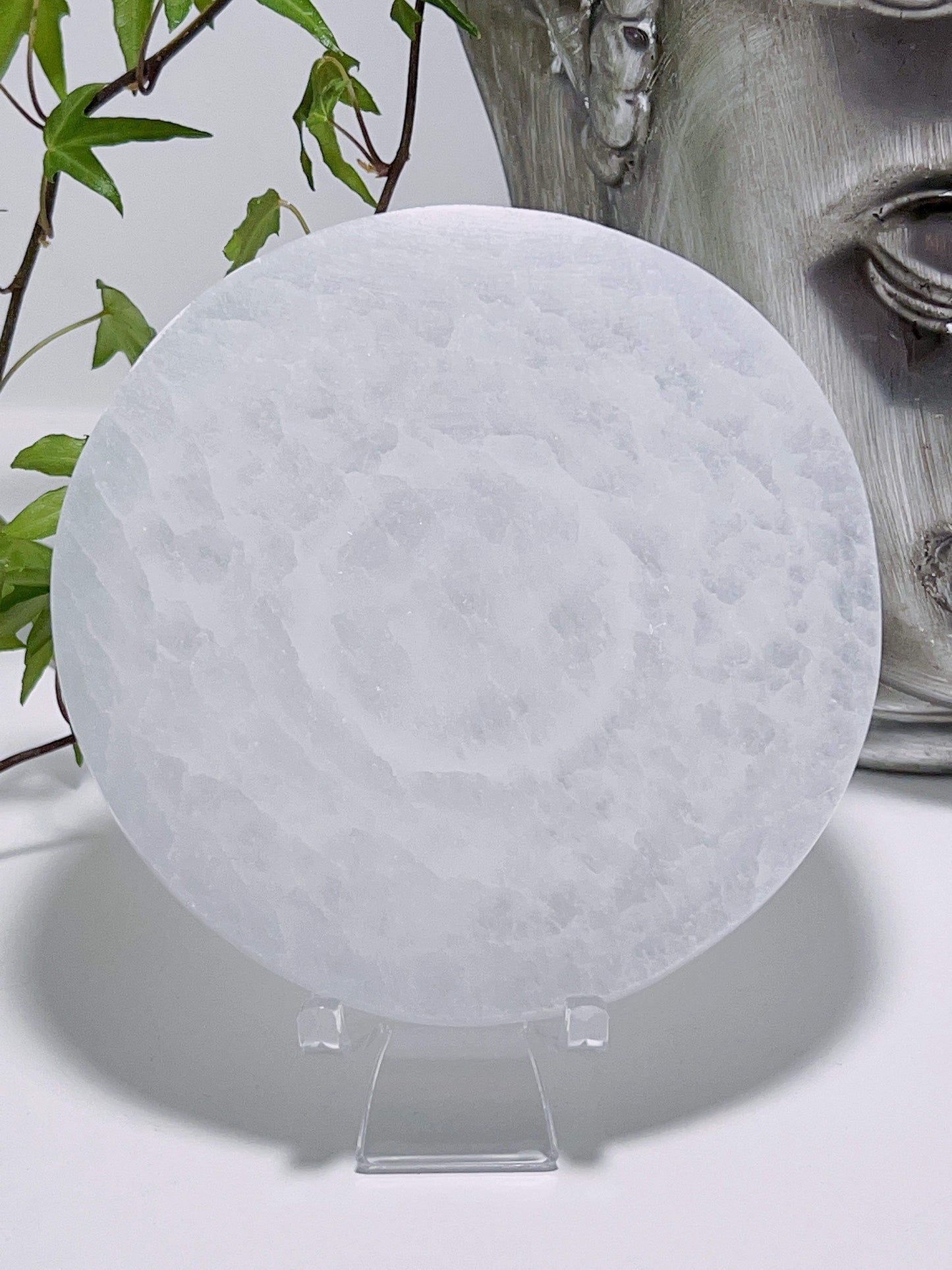 Selenite Pentagram Zodiac Plate